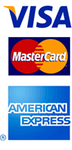 Visa, MasterCard and AMEX logos