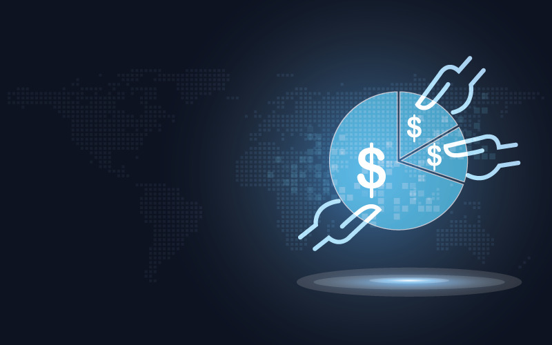 Image of a pie chart representing the percentage transaction fees.