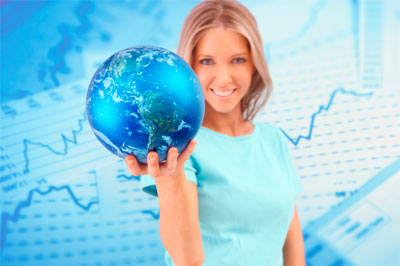 Global E-commerce Woman.