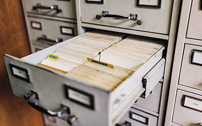 File cabinet with documentation.