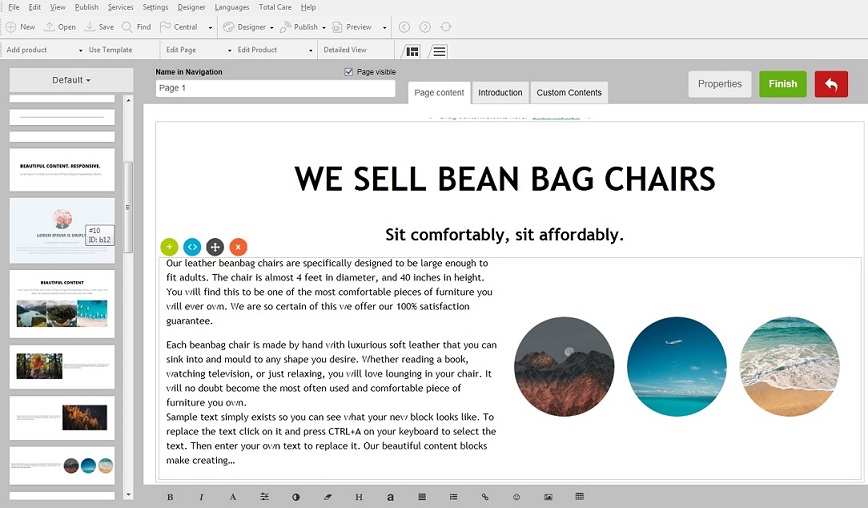 ShopFactory Blocks Elements.
