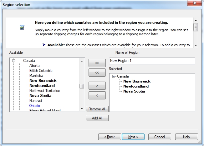 ShopFactory shipping setup B.